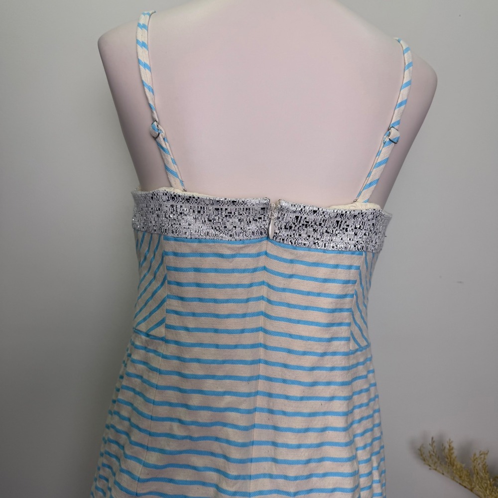 Lilly Pulitzer Remi Size 10 Striped Metallic Trim Cami Mini Dress - Picture 5 of 10